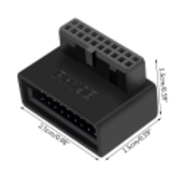 Pöytätietokoneen emolevyn USB 3.0 -liitäntäadapteri 19p 20p pystysuora pistoke neula 90° kierretty asennettu ohjauskaari A