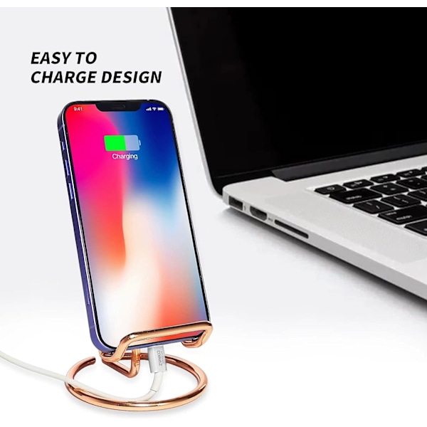 Telefonställ för stationär dator, 2-pack sött telefonställ i metall Skrivbordstillbehör, kompatibel med iPhone 13 12 Mini 11 X 8 Plus SE, Switch, 4,7-5,8 tum