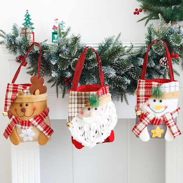 3 nya julklappspåsar Julväska presentpåse dekorativa föremål Kreativ stereoskopisk presentpåse 30*22cm