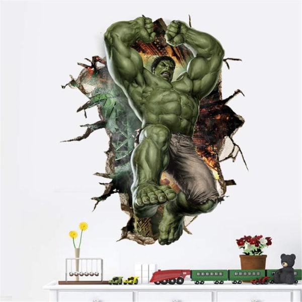 Superhero Seinätarrat Hulk Seinätarrat Erinomainen Vinyyli Seinäsisustus Poikien Makuuhuoneeseen Olohuoneeseen (Koko 35,4 x 23,6 tuumaa)