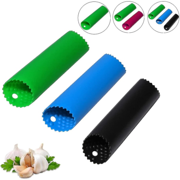 3-pack silikon vitlöksskalare Skin Rmover Tube Roller Vitlöksstrippning köksredskap