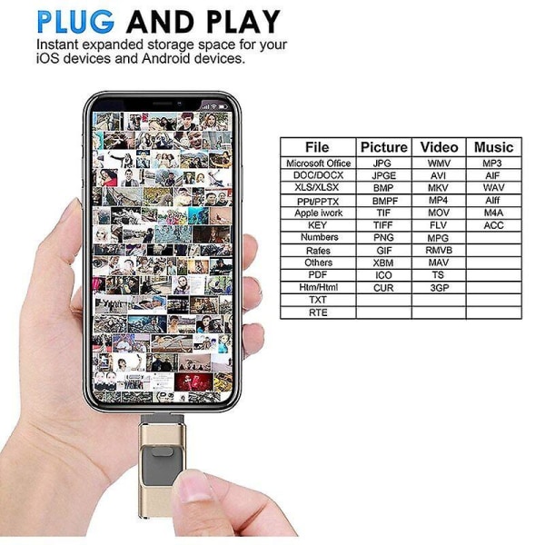 4 In1 USB I Flash Drive Disklagring Memory Stick För Iphone Ipad Pc Ios Android Red 32G