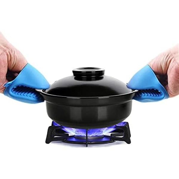 Mini tjock silikon värmebeständig ugnsvante för bakning, matlagning, BBQ (blå)