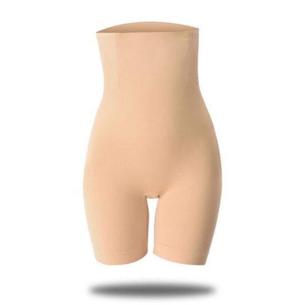 Shaping-shorts med høy midje og sømløs design som gir magekontroll og kompresjon for å løfte og forme rumpeballene, undertøy shapewear（Lys beige） 3XL