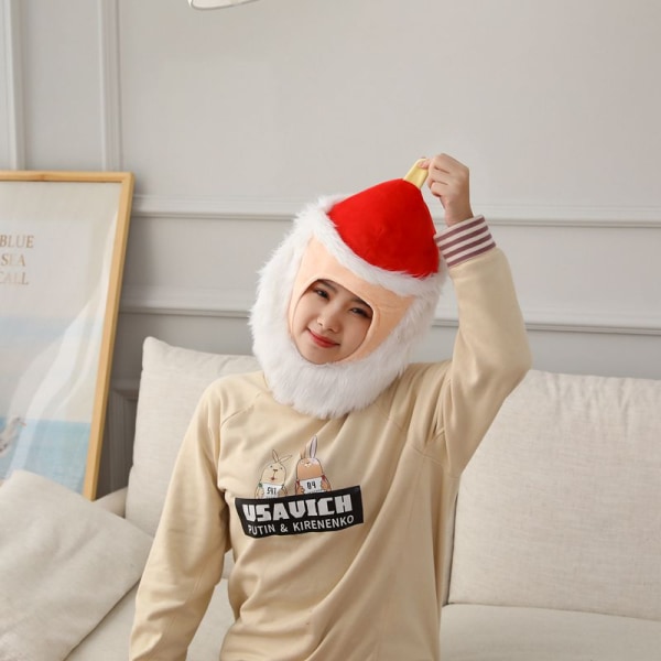 Santa Claus Hat Hooded Cartoon Rolig söt plyschleksak