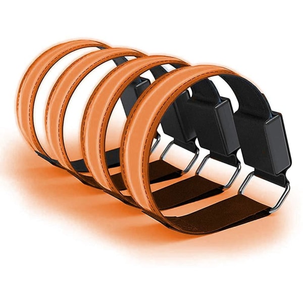 4 stk. Oppladbart LED Armbånd Blinkende Reflekterende Arm LED Strips Sikkerhetslys