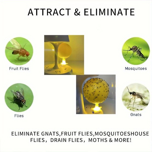 Frugtflue Bolde Flue Bold Fælde Klæbrig insektbold hveps Myggebold Fælde Insektfælde oplyst version 2 pack