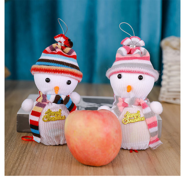 2 jul äppelpåse julafton godis äppelpåse julfrukt presentpåse jul snögubbe äppellåda 8*18cm