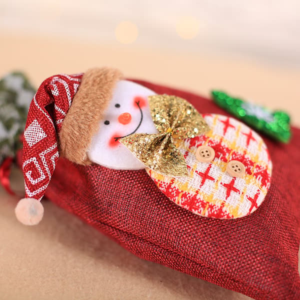 Julepynt gaveposer børns linned buketter æblepose slikpose kagepose julegavepose 20*30cm