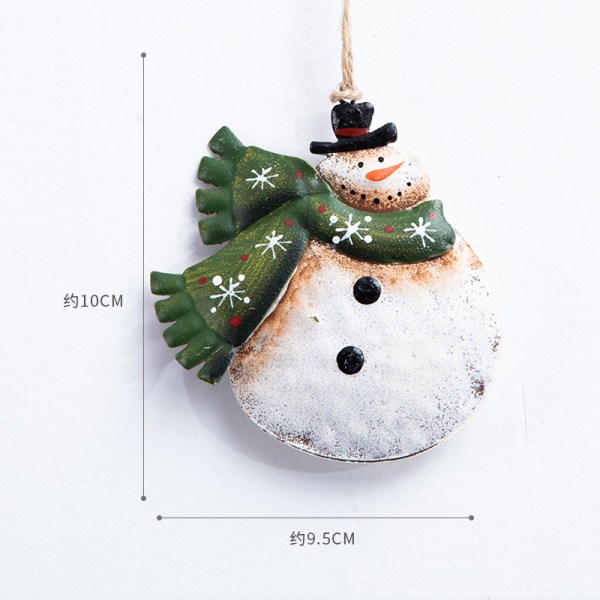 Julgransdekoration Järnkonst Snowman halsdukar Juldekoration butik dekorativa ornament butik layout 10*9,5cm