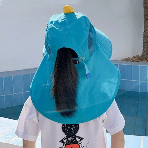 Barn Sommar Solhatt Barn UV & Nackskydd Strandhatt Barn Resehatt Med Flip Lock För Pojkar Flickor hajar