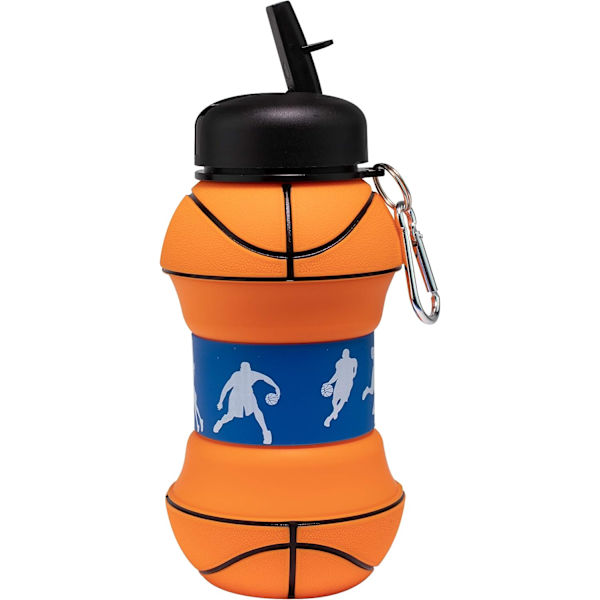 Art Clip-On Sammenleggbar BPA-fri Silikon Basketball Vannflaske for Barn, 532 ml