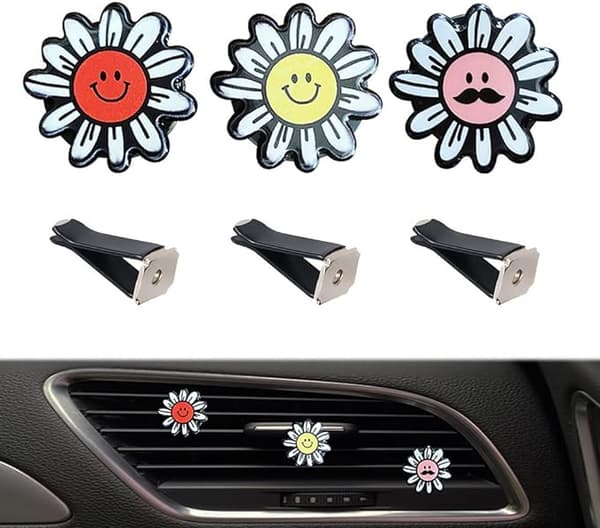 4 stk. Bilventilationsåbninger Charms, Krystal Bil Diffuser Ventilationsclips, Rhinestone Olie Diffuser Ventilationsclips, Bil Luftfriskere til Kvinder, Biltilbehør til Kvinder S