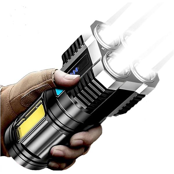 Super Bright 10000000lm Torch Led Ficklampa USB Uppladdningsbar Ta