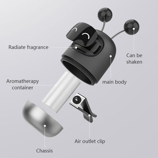 Bil Luftfrisker Auto Kreativ Mini Robot Luftventil Klips Parfyme Smaksstoff Ventilasjon Uttak Aromaterapi Bilinteriør