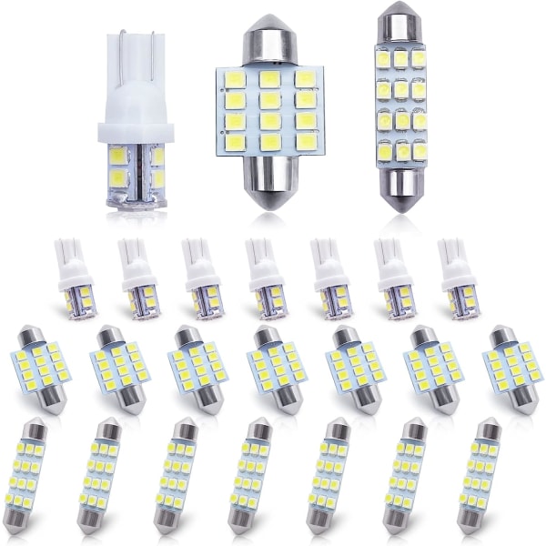 LED-kombidräkt för bil 20st taklampa T10 sidomarkeringslampa dubbelspetsad läslampa registreringsskyltslampa inomhuslampa