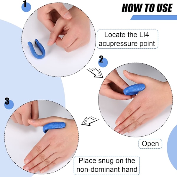 8 st Akupressur Hand Pressure Point Clip Migrän Relief Clip Huvudvärk Press Point Tool för avkoppling Spänning Ångest Lindring Muskelsmärta
