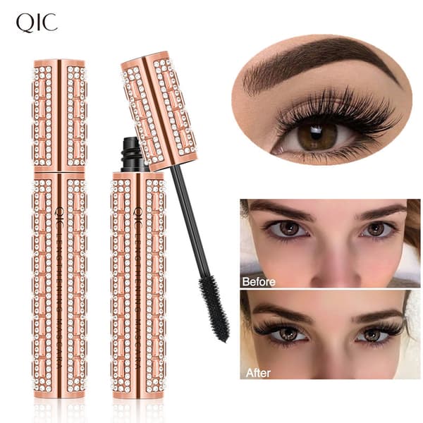 Silke Fiber Øjenvippe Mascara Sort, langtidsholdbar, blød Mascara Børste
