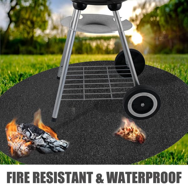 Eldfast Brandsäker Fiber Skydd Golv Gräs Utomhus Kolgrill Eldstad Matta (40 tum)