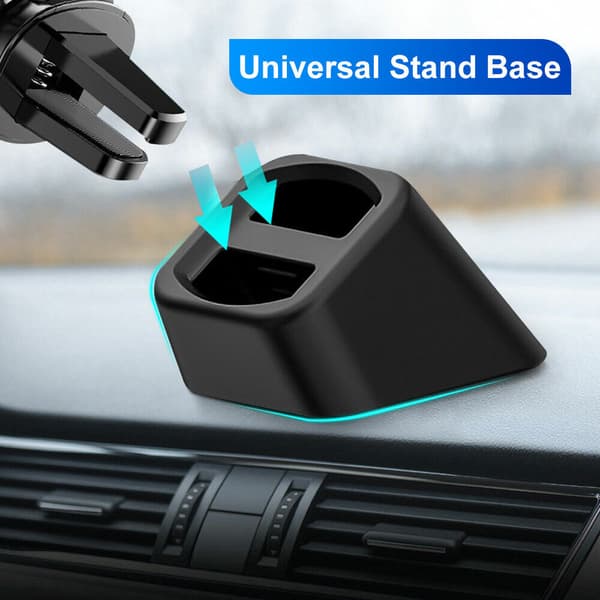 1 stk. Universal Tilbehørsstander Base Dashboard Mount til Luftventil Biltelefonholder, sort