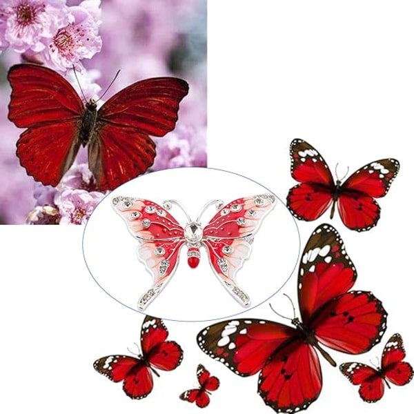 Kristall Rhinestone Butterfly Brosch Pin Blå Färg Butterfly Broscher För Kvinnor Flickor Bröllop/bankett/födelsedagsfest