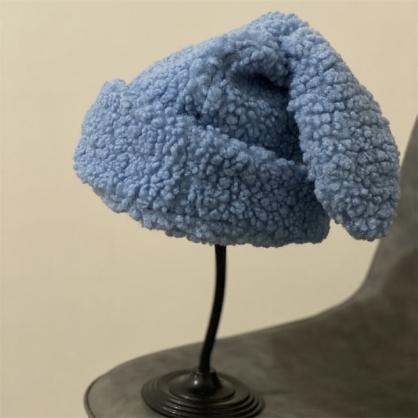 Cashmere tröja mössa Höst och vinter Stickad yllehatt Mode Big Rabbit Ear Hat (Vit)