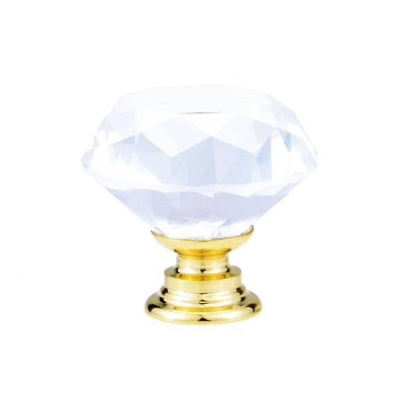 10 st Set 30mm Diamantform Design Kristallglasknoppar Skåplåda Drag Köksskåpsdörr Garderobshandtag