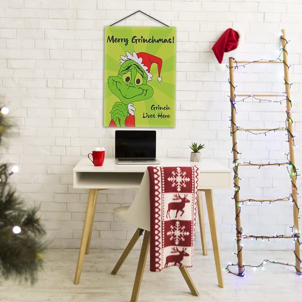 Jule Grinch Haveflag, haveflag dobbeltsidet vertikal