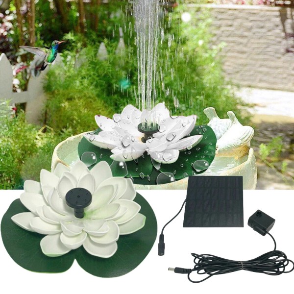 Mini soldriven lotusfontän dekorativt vattenfall soldriven utomhus trädgårdsvattenfontän för badrum Violett