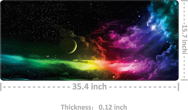 Stor utvidet musematte for gaming - 90x40x0,3 cm datamaskin tastatur musematte sklisikker musematte gummi