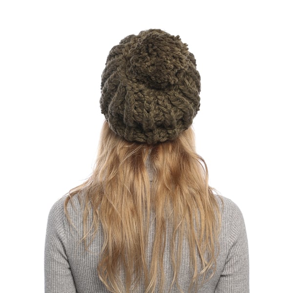 Ren färg stickad cap barn vinter set cap fortfarande varm cap (grön)