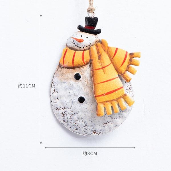 Julgransdekoration Järnkonst Snowman halsdukar Juldekoration butik dekorativa ornament butik layout 10*9,5cm