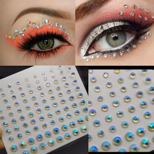 7 akryldiamant, pärldiamant, sminkdiamant, ansiktsdekoration, tårdiamant, färg ögonmakeup-diamant