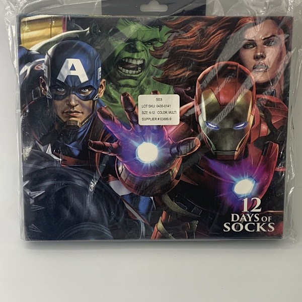 Avengers Marvel Heroes 12 par sokker gaveæske 12 dages julekalender gave B
