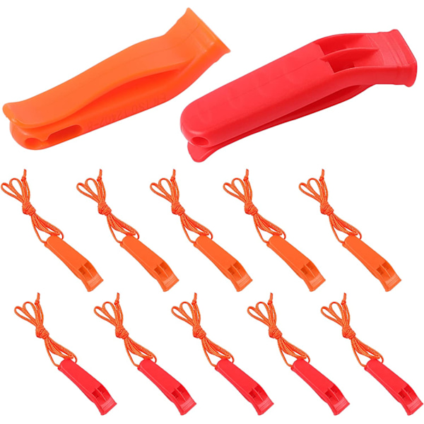 12 stycken fält räddningsrep räddning visselpipa orange plast krig