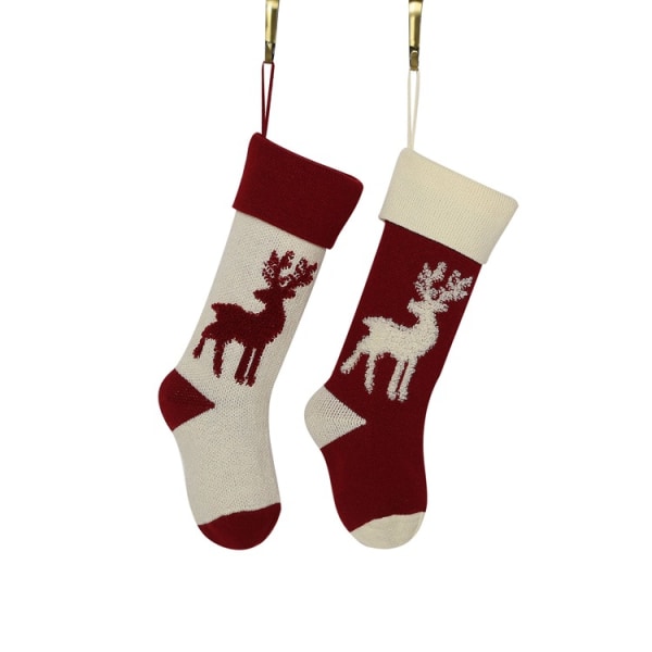 2st Ren Hängstrumpor Julklappspåsar Stickad Ull Godispåsar Juldekorationer