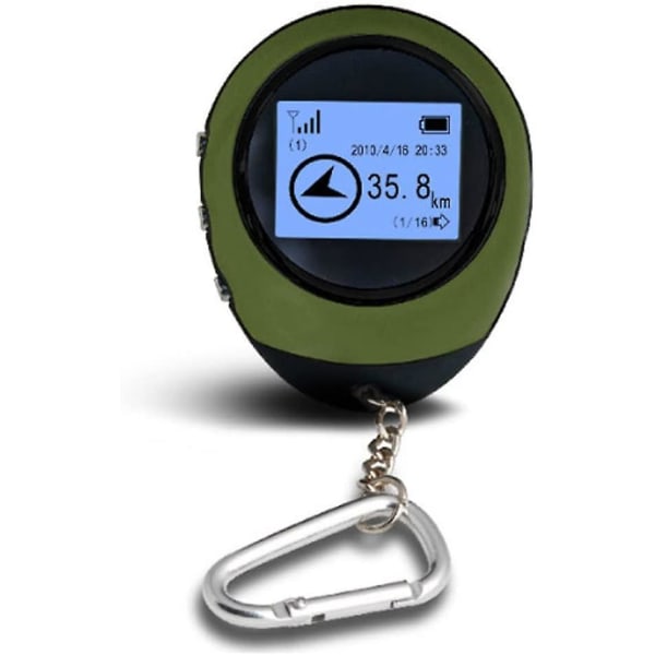 Mini GPS Navigation, bærbar udendørs lokationsfinder tracker håndholdt med nøglering USB genopladelig til udendørs vandreture, rejser, jagt, vild udforskning