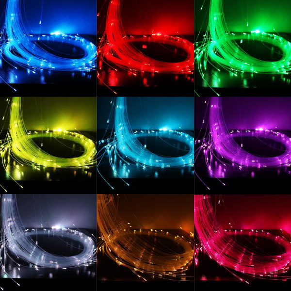 Fiberoptisk piska, Dance Flow Pixel Whip Super Bright Light Up Rave Toy 40 Färgeffektläge 360° vridbar för dans, fester, ljusshower, EDM-musik