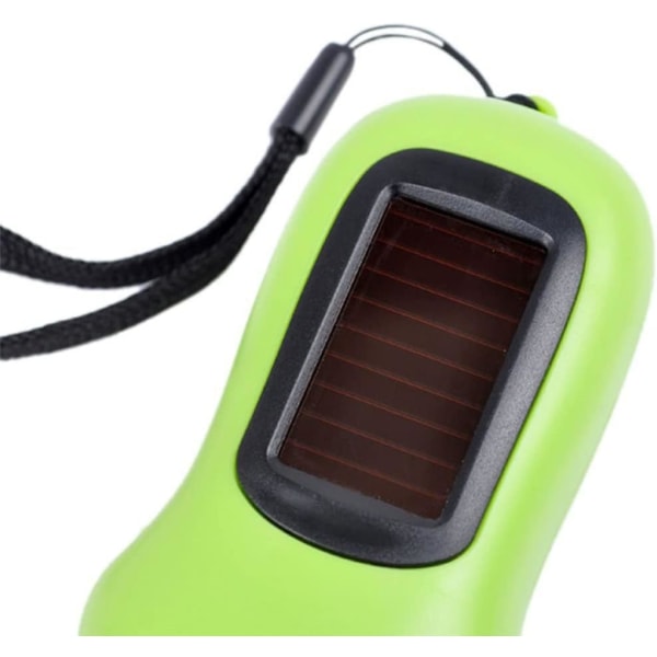 Solar Dynamo Ficklampa, Handvev Uppladdningsbar Ficklampa, Bärbar Solar Power LED Ficklampa för utomhusnödcamping hängande lykta, slumpmässig färg（green
