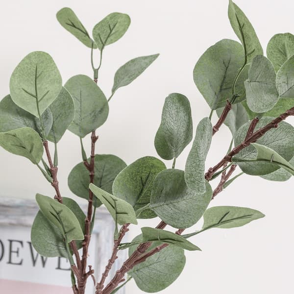Konstgjord Blomma Amazon Heminredning Grön Växtsimulering Eukalyptus Eukalyptusblad Falsk Blomma (5 Stycken, Grågrön)