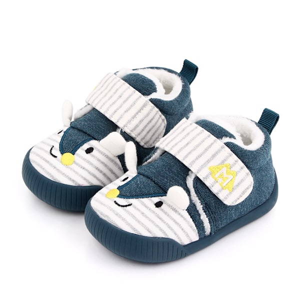 Baby Drenge Piger Sko Første Gå Sko Strømpe Sutsko Spædbarn Sneakers Krybbesko (Blå Mus, 6-12 Måneder)