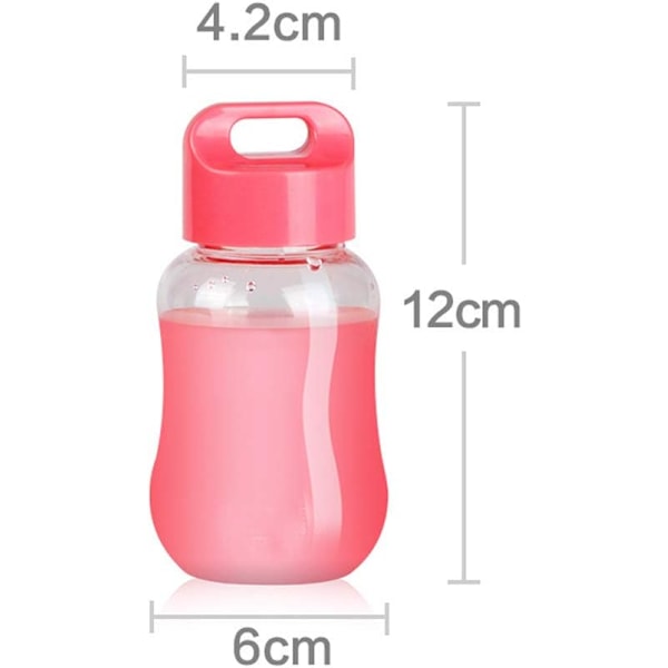 Flaska, sportvattenkopp, bärbar plastmugg, minihandkopp med rep, lämplig för utomhusvandring, resor, dagliga drycker, förvaring (3 st, rosa, blå, grön,