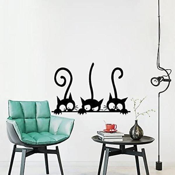Vägg Pvc Väggdekal Dekal Citat Art Vinyl Cat Pattern 8'12' Svart