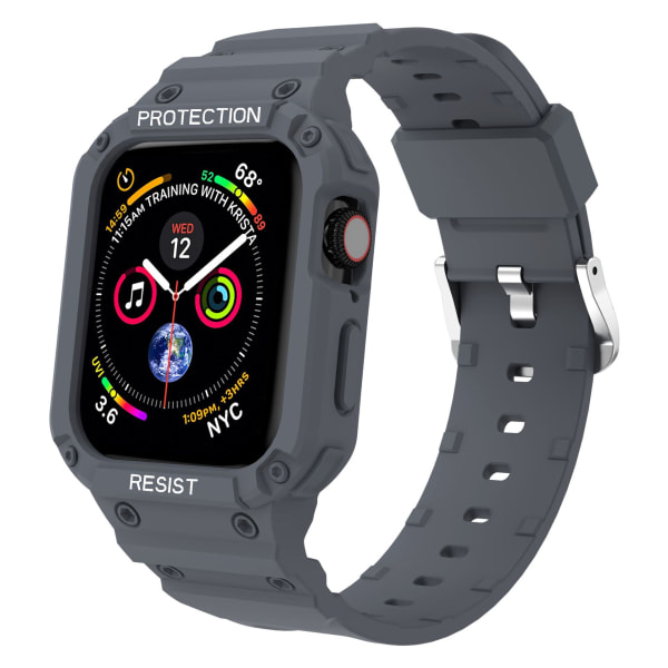Lämplig för AppleWatch7 Utbytbar silikon Apple TPU Integrated Watch Arm (38 mm, tvåpack, blå + svart)