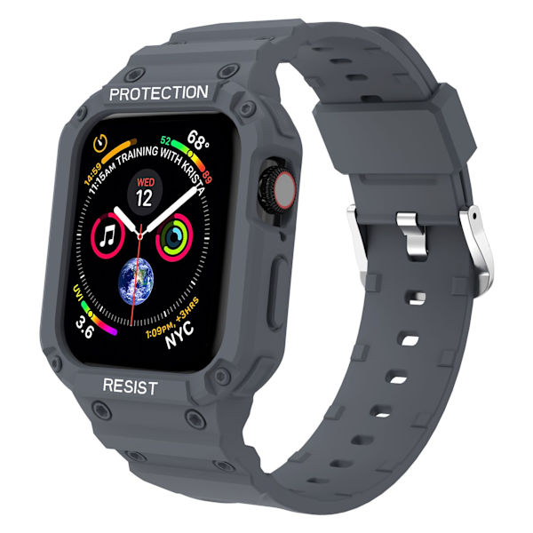 Passer til AppleWatch7 Udskiftelig Silikone Apple TPU Integreret Urrem (38mm, to-pak, blå + sort)