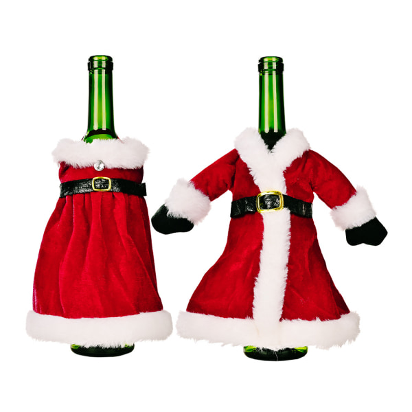 Juldekoration tillbehör julkjol vinflaska set kläder vin set vin set hem bord dekoration