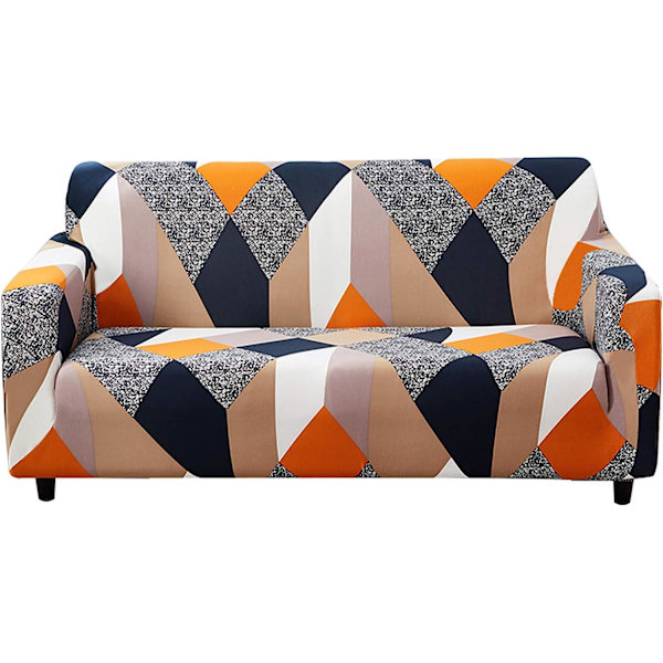 Stretch- cover Printed sofföverdrag Loveseat-överdrag för 2-kuddar soffsoffor Elastiskt universal möbelskydd med 1 örngott (Medium, Grå