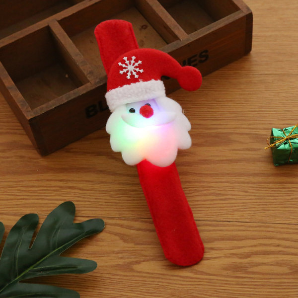 4st liten självlysande julklapp till barn med ljus Kreativ julklapp Gammal man Snowman Pat Ring Pat Armband