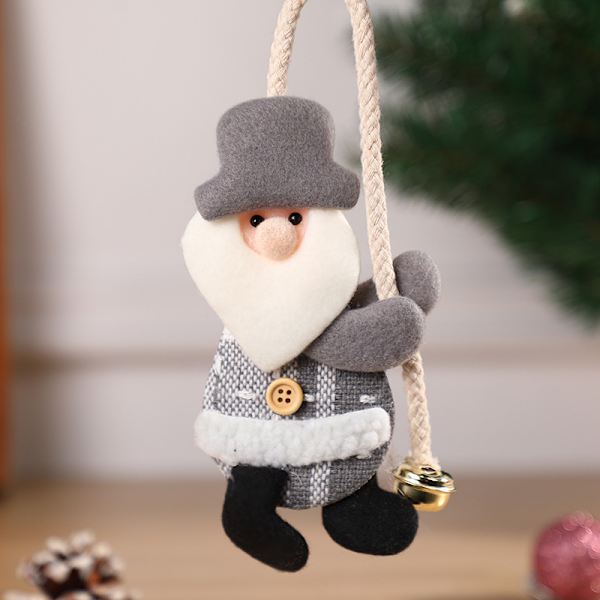 3 julgransprydnader med klockor Old Man Snowman Älgdocka 20,5*10,5 cm