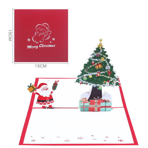 5 jul tredimensionella gratulationskort 3D julgran tredimensionellt kort kreativt julkort